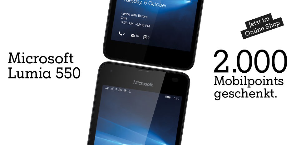 Exklusiv für A1 Kunden im Februar: Das Microsoft Lumia 550 zum Vorteilspreis!